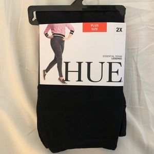 Hue Essential Black Denim Leggings 2X